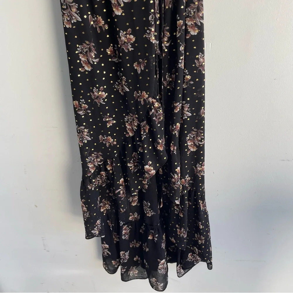 Lulus Adanna Black Floral Print Wrap Maxi Dress 22479 - Picture 6 of 11